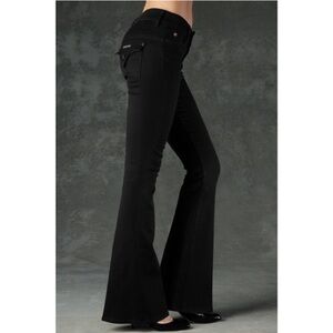 Hudson Flared Jeans Flap Pockets Black